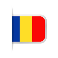 Romania Flag Vector Bookmark Icon