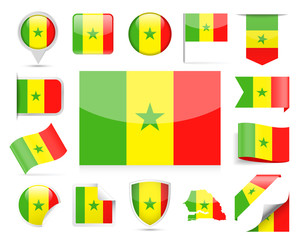 Senegal Flag Vector Set