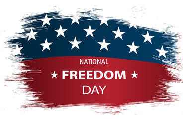Vector illustration on USA National Freedom Day. USA flag as background.