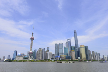 Shanghai - May 22: beautiful bund of Shanghai pudong new area of landscape, May 22, 2015, Shanghai, China,