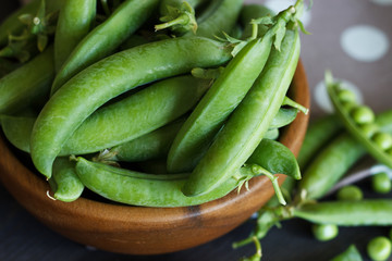 Green pea. Close-up.