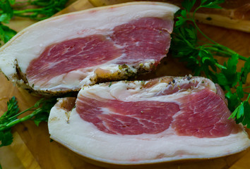 Delicious smoked meat cooked in the traditional way.