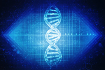 2d render of dna structure, abstract background
