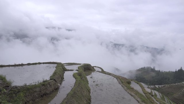 Clouds in the valley near Ping an rice farms