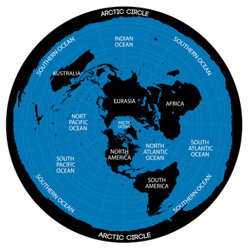 Conceptual vector scheme. Map of the flat Earth theory