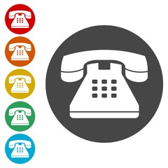 Old phone icon, Phone vector icon, Old vintage telephone symbol 