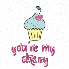 Cute vector card. Cartoon illustration.