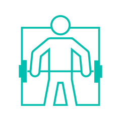 Square Shape Weightlifting Sport Figure Outline Symbol Vector Illustration