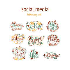 Social media lettering set.