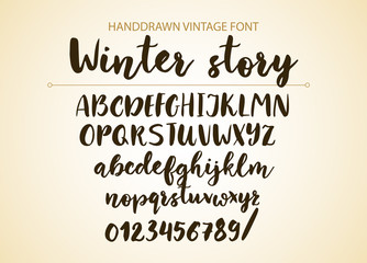 Handwritten Brush font. Hand drawn brush style modern calligraphy. 
