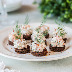 Salmon and Cheese Pate on Rye Bread