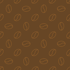 Coffee beans brown vector concept seamless pattern