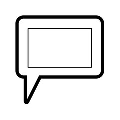 Naklejka premium dialogue box icon with tail and frame in black silhouette with thick contour