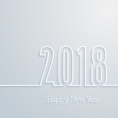 Happy new year 2018 paper postcard.