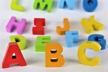 Fototapeta premium An concept Image of abc letters, pre School, toy, Alphabet 