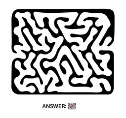 Black maze. Puzzle game for kids, vector labyrinth illustration.