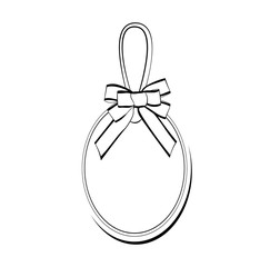 Blank monochrome ribbon banners with contour of label. isolated vector