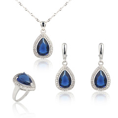 Set of fashion jewelry isolated on white