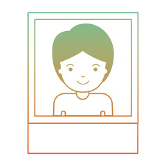 identification photo of guy with short hair in degraded green to red color silhouette