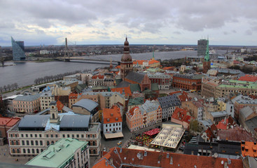 Naklejka premium roofs of Riga, Latvia
