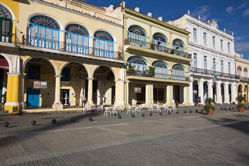 Plaza Vieja in old town of Havana in Cuba

