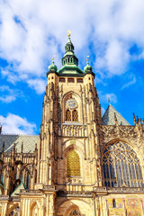 A view of a cathedral in Prague, Czech Republic