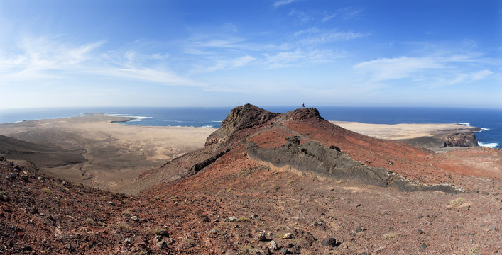 Spain, Canary Islands, Fuerteventura, Jandia, View from Las Talahijas to El Puertito de la Cruz and Punta Pesebre