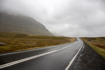 Rainy drive in Iceland