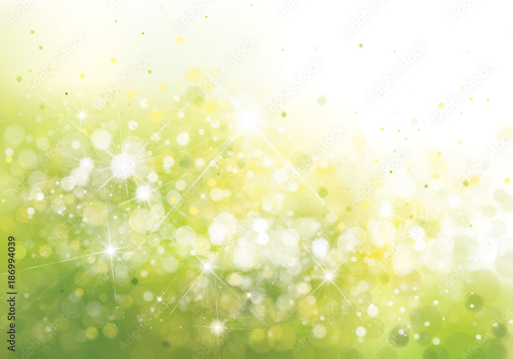 Canvas Prints vector green lights, bokeh background. spring background.
