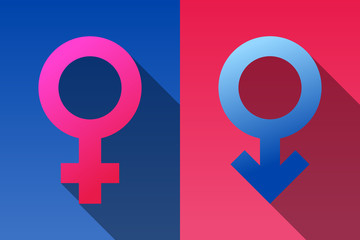 Symbols of gender vector illustration.