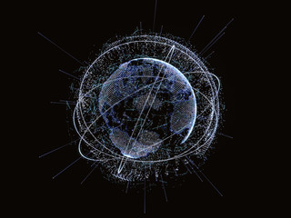 3d illustration of digital virtual planet Earth