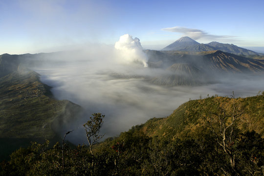 Indonesia, Java, Volcanos Bromo, Batok and Semeru