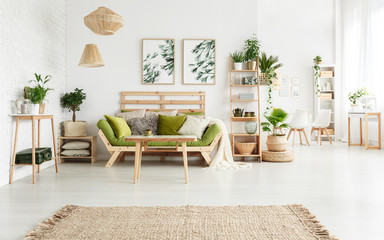 Floral living room with posters