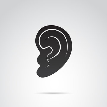 Human ear vector icon.