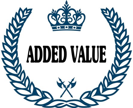Blue laurels seal with ADDED VALUE text.