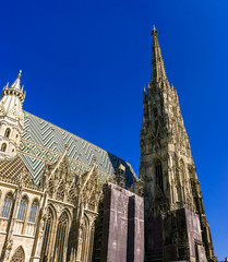 Exterior of St. Stephen's Cathedral (Stephansdom, 1147). Cathedral is mother church of Roman Catholic Archdiocese of Vienna