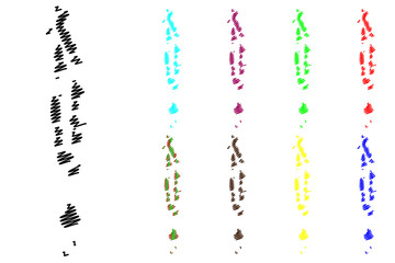 Maldives map vector illustration, scribble sketch Republic of Maldives