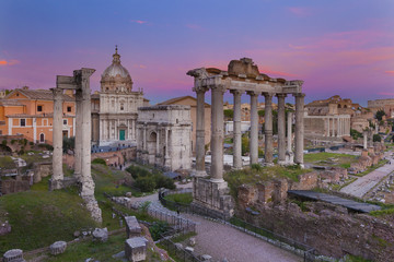 Naklejka premium Forum of Rome at sunset, Italy