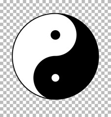 yin yang on transparent background. yin yang sign. flat style. - obrazy, fototapety, plakaty