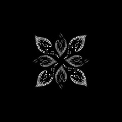 Flower. Bubble Design. Vector Logo. White and Black.