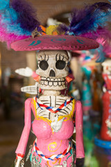 Female Santa Muerte skeleton