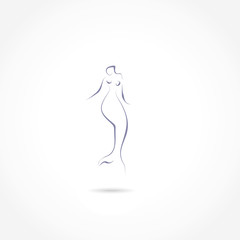 mermaid icon vector line illustration