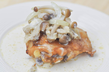 chicken steak with mushroom