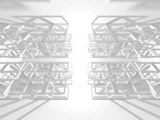 Fototapeta premium Futuristic White Architecture Design Background