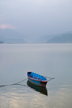 view of Fewa lake, Pokhara, Nepal
