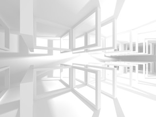 Futuristic White Architecture Design Background
