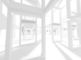 White Architecture Construction Modern Interior Background