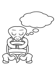 träumen traumblase traum schlafen meditieren ausruhen beten schildkröte süß niedlich comic cartoon clipart
