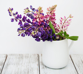 lupines in the vase