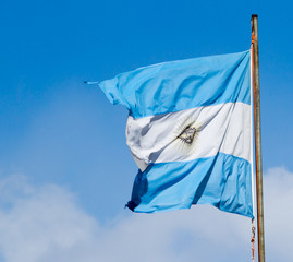 Argentina flag, flying.